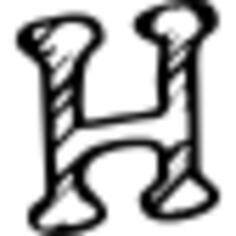 Letter H social sketched symbol