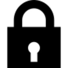 Locked padlock security interface symbol