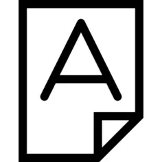带有大字母A和一个折角的文本页面