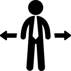 Businessman choosing possibilities