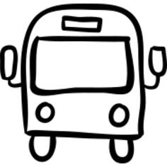 公交车前手绘制的轮廓