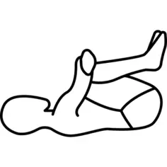 Man Laying On His Back with His Knees On His Chest