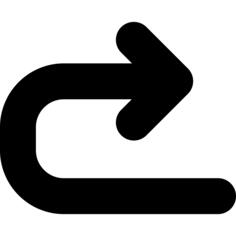Returning curved right arrow