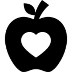 与心脏形状的Apple剪影