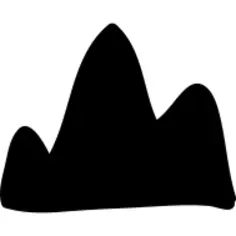 Mountain hand drawn filled silhouette
