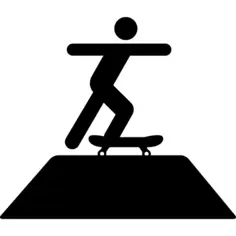 Skateboard sportive skater skating silhouette