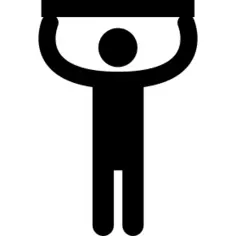 Man silhouette touching ceiling