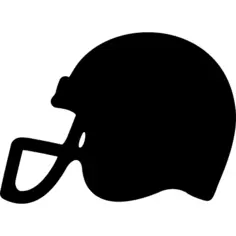 American football helmet side view black silhouette