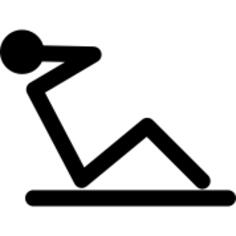 Gymnast making abdominals to strengthen abdominal muscles