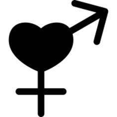 Heart with female and male signs