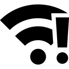 WiFi signal with exclamation mark