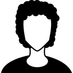 Female with curled short hair