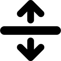 Up and down arrows with a line in the middle