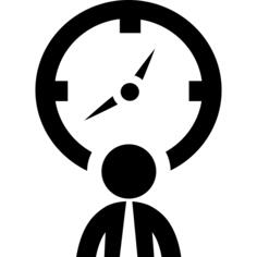 Businessman with big clock