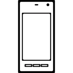 Mobile phone outline with three rectangular buttons