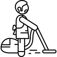 Man Vacuuming