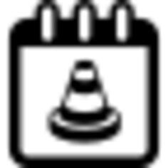 Calendar page with traffic cone symbol