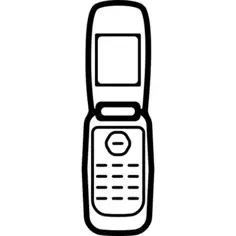 Mobile phone model with opened cover outline