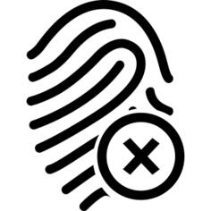 Fingerprint outline with close button