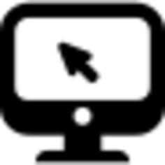 Computer screen with arrow