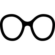 Eyeglasses of rounded big shape