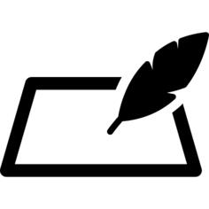 Quill and piece of paper