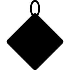 Cloth for kitchen rotated square or label for commerce