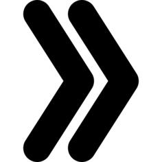 Right arrow angle of two shapes