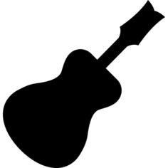 Traditional guitar black silhouette shape
