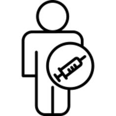 Male outline with syringe symbol