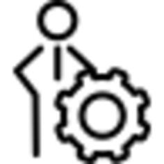 Person settings outline symbol of seo for interface