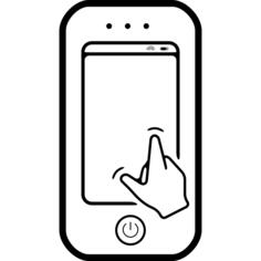 在手机触摸屏的手