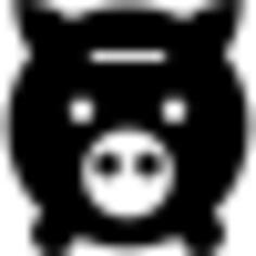 Money piggy bank tool frontal view
