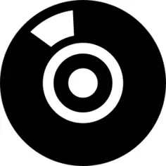 Music cd black circular shape