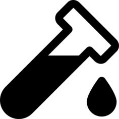 Filled test tube with a drop