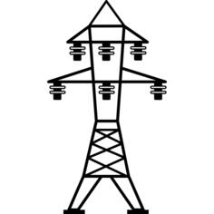 Power line with six insulators