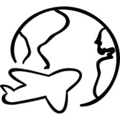 国际航班手绘轮廓