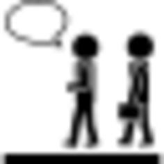 Two man walking one talking and the other with a briefcase
