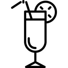 长玻璃鸡尾酒