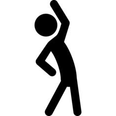 伸展男子剪影提高右臂