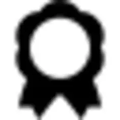 Award medal of flower shape with ribbon tails