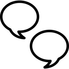 Couple chat messages in rounded speech bubbles