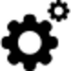 Cogs on wheels interface symbol for settings edition button