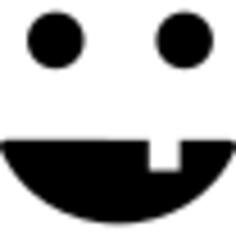 Happy emoticon with one tooth