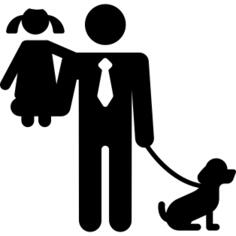 Man Girl and Dog