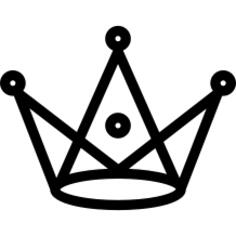 Royal crown with triangles and circles design