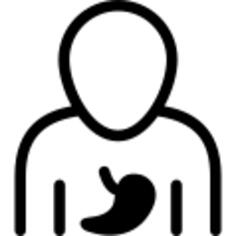 Male outline with stomach silhouette