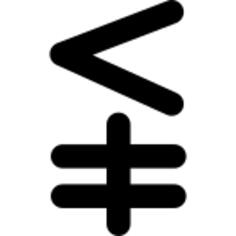Less vertical not equal mathematical symbol
