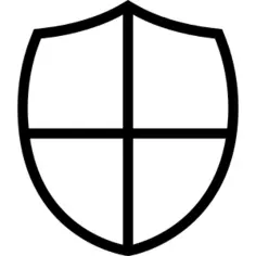 Shield little shape with a cross