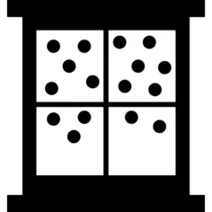 落在窗口外面的雪花